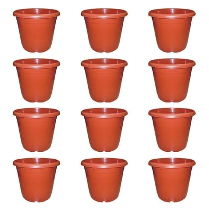 Set of 12 - 14 Inch Red Plastic Pot