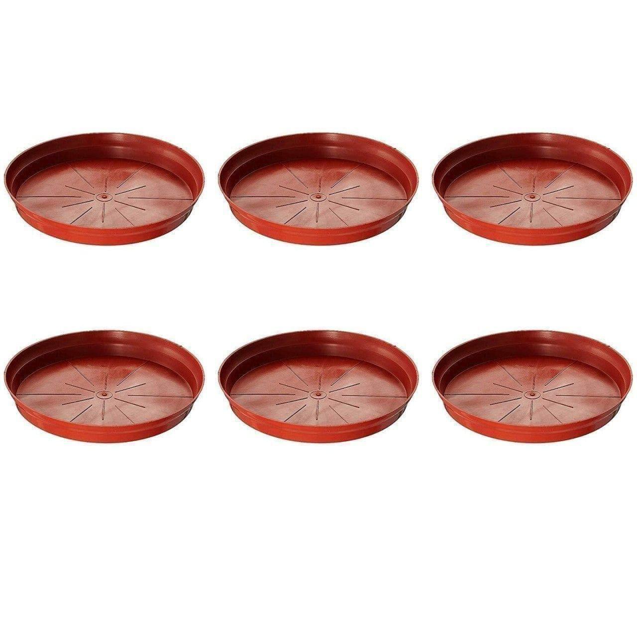 Set of 6 - 10 Inch Red Plastic Tray