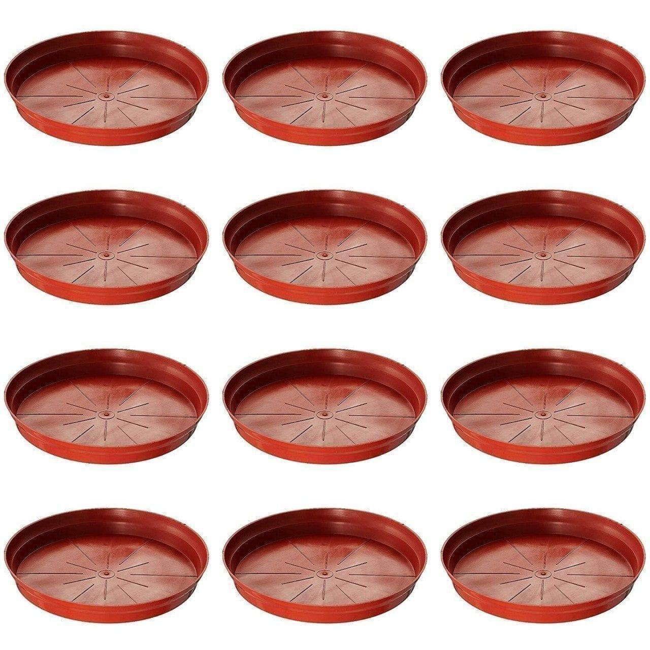 Set of 12 - 8 Inch Red Plastic Tray