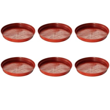 Set of 6 - 16 Inch Red Plastic Tray