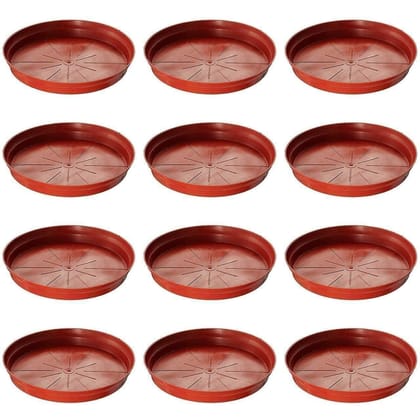 Set of 12 - 6 Inch Red Plastic Plate