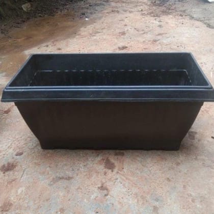 18 Inch Black Rectangular Plastic Window Planter