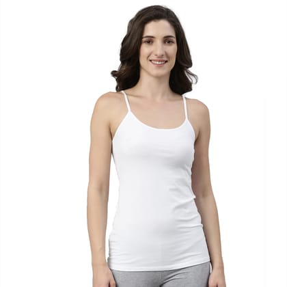 Enamor Women Stretch Camisole (White_L)