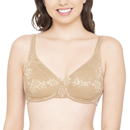 Enamor F135 Minimiser Full Support Bra - Non-Padded Wirefree High Coverage - Buff