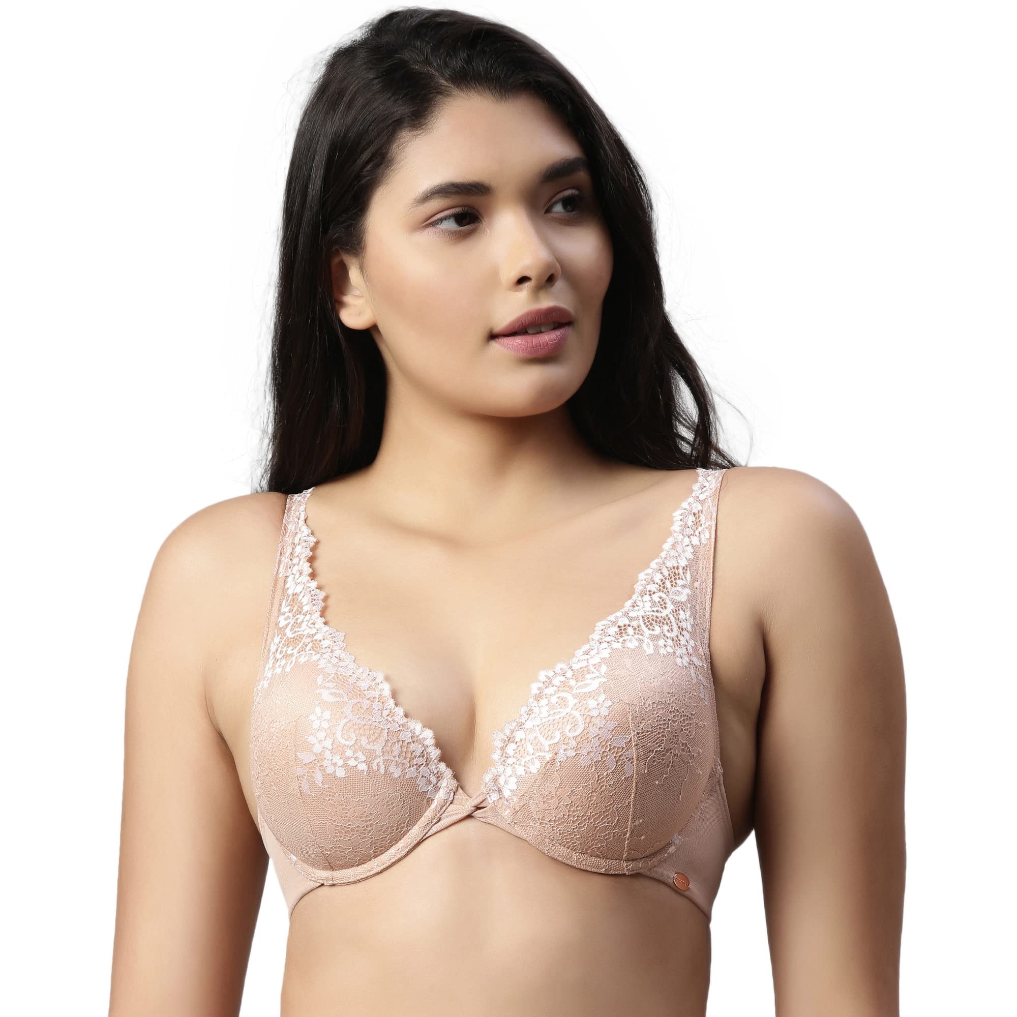 Enamor Women's Nylon Blend Classic Plunge Bra