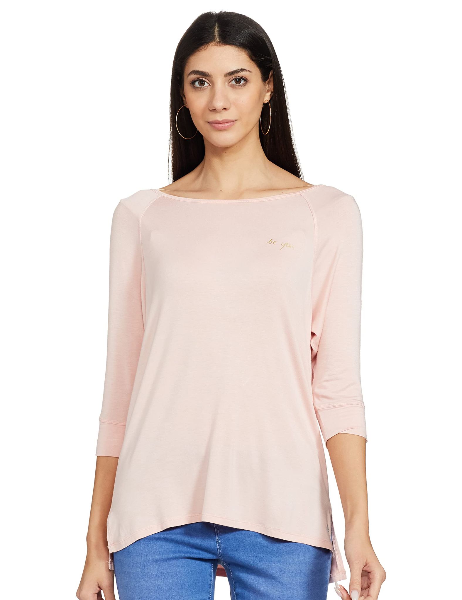 Enamor E077 Essentials Viscose Spandex Jersey Relaxed Fit Tee for Women