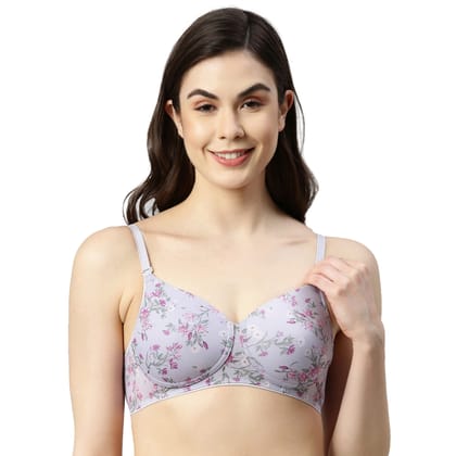 Enamor Women's Nylon Padded Wire Free High Coverage Ecolite Fabric Smooth Support Bra- F165