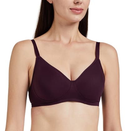 Enamor A042 Side Support�Shaper�Supima�Cotton Everyday�Bra - Non-Padded,�Wirefree�& High Coverage Purple