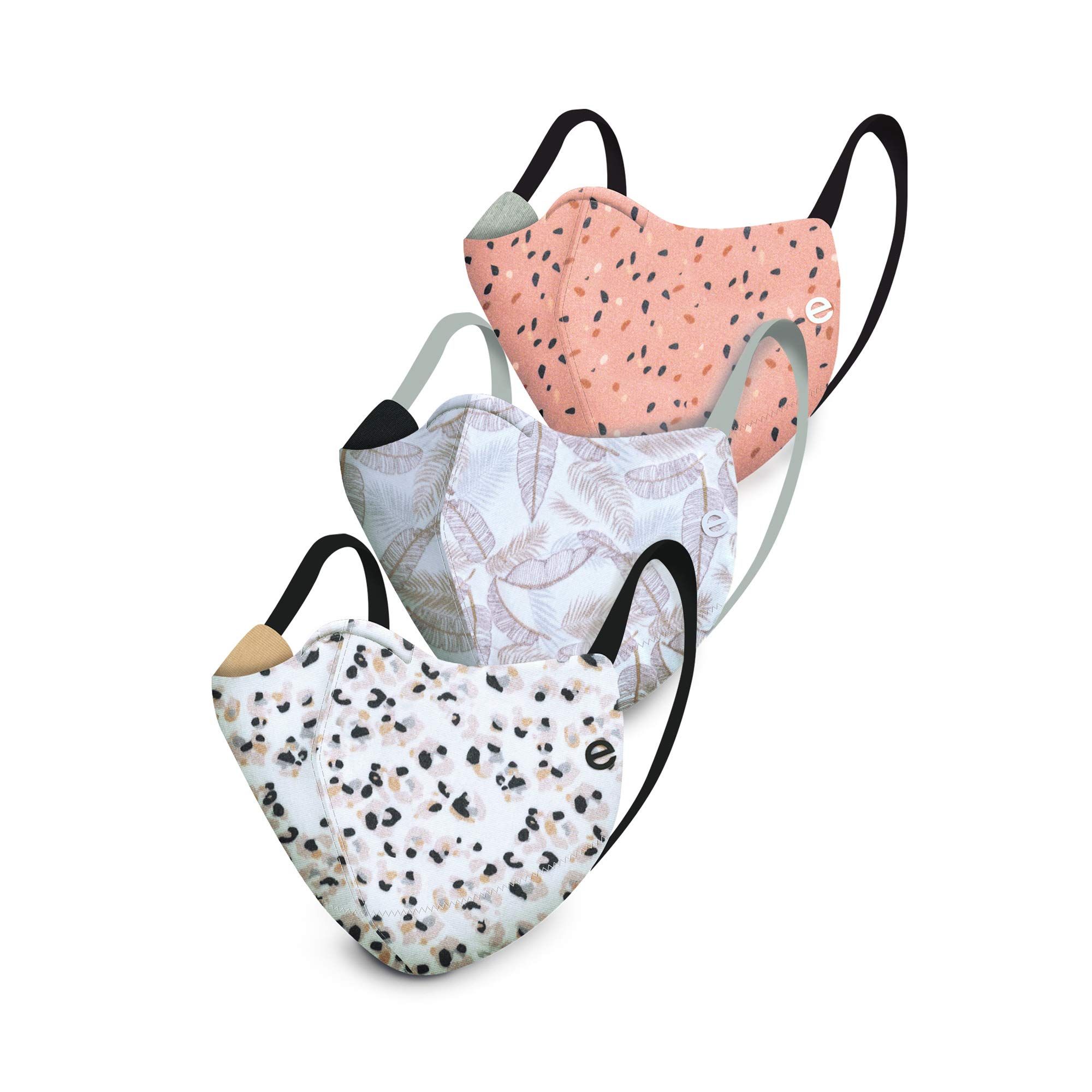 Enamor MA01 REVERSIBLE MASK : 4-Layer Cotton Adult Mask (Pack of 3) (EF3COMA01CB7S_Multicolour_S)