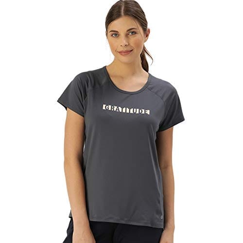 Enamor Women's Relaxed T-Shirt (EEATOE163BTGL_Blue NGT W/Gratitude L)