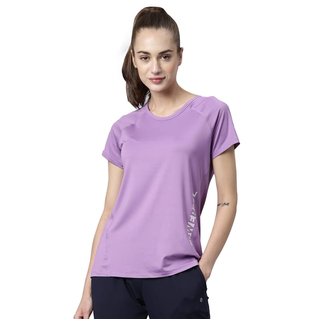 Enamor Athleisure Women's Polyester Relaxed Fit Long Length Raglan Sleeves  Scoop Neck Quick Dry 4 Way