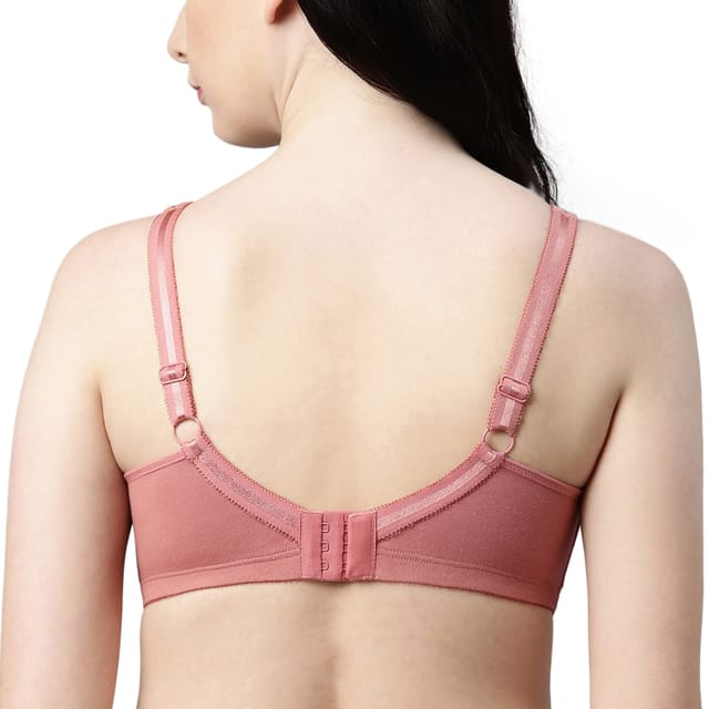 Enamor A112 Full Support Minimizer Cotton Bra For Women Non-Padded, Non- Wired & Full Coverage With Seamless Cup(A112-Rosette-36D)