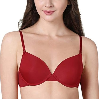 Enamor Women's Nylon F038 T-Shirt Bra Red_32D