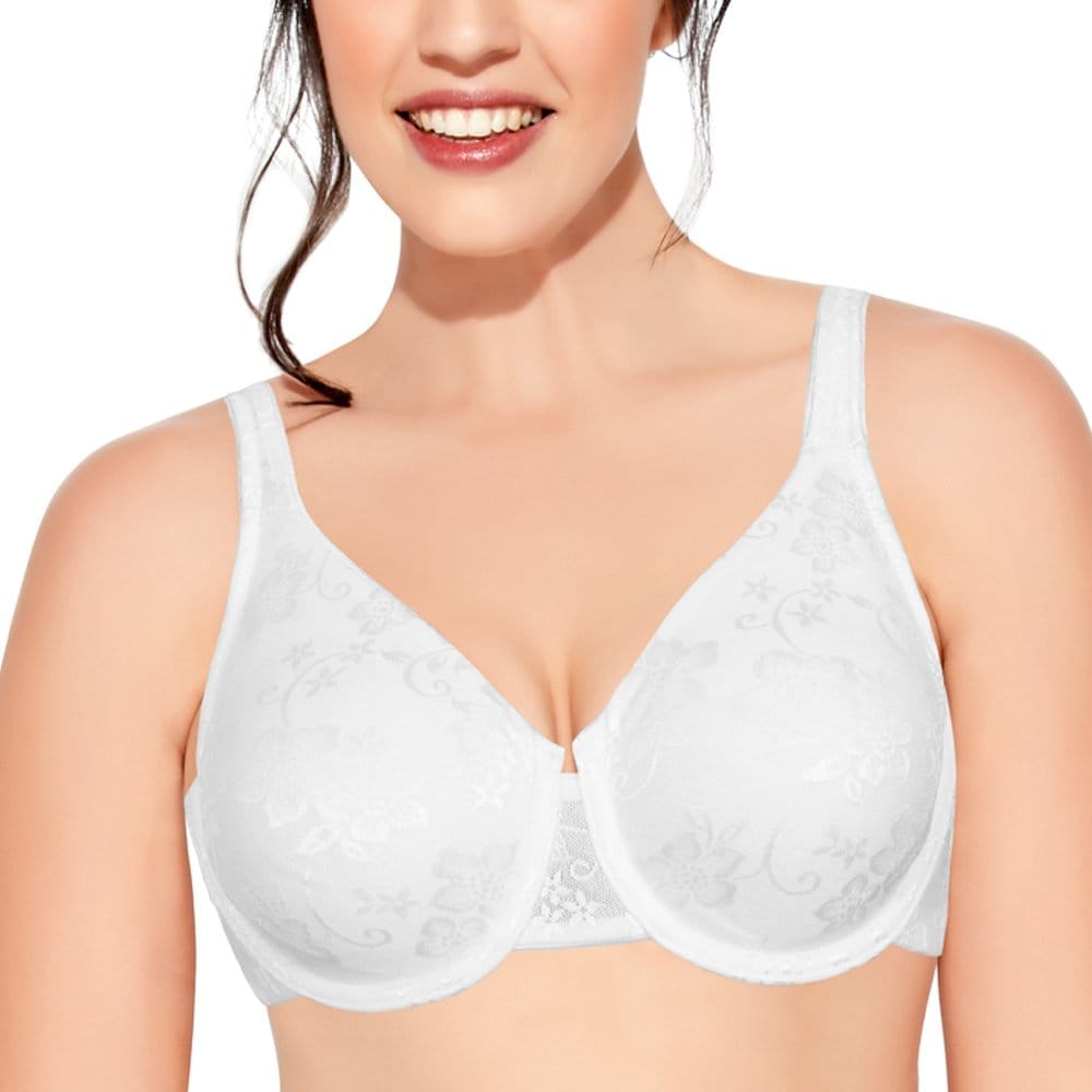 Enamor F035 Minimizer Full Support Bra - Non-Padded Wired High Coverage - White
