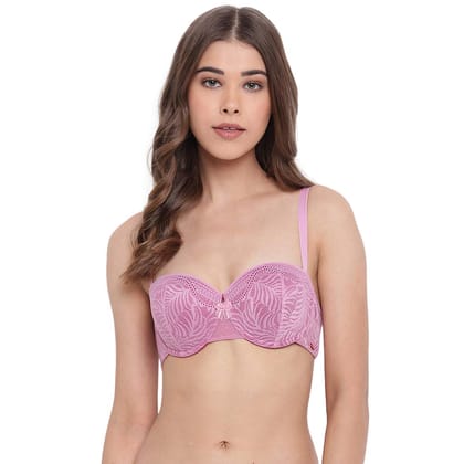 Enamor Women's Nylon And Spandex Padded Wired Plunge Bra With Detachable Straps (EBFGIF044GEL32B_Gelato_32B_Gelato_32)