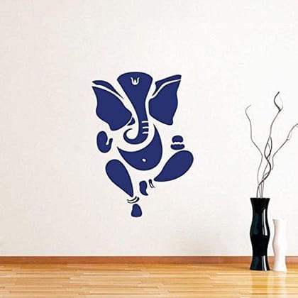 Sticker Studio Dance Ganesha Wall Sticker (PVC Vinyl, Blue, 58 X 40 cm)