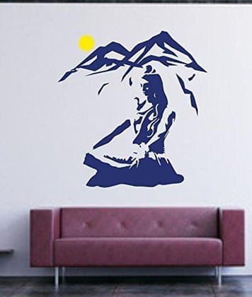Sticker Studio Shiva with Sun Wall Sticker (PVC Vinyl,58 CM X 60 CM)
