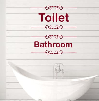 Sticker Studio Toilet and athroom Sign Bathroom Wall Sticker (Surface Covering Area - 30 x 27 cm)