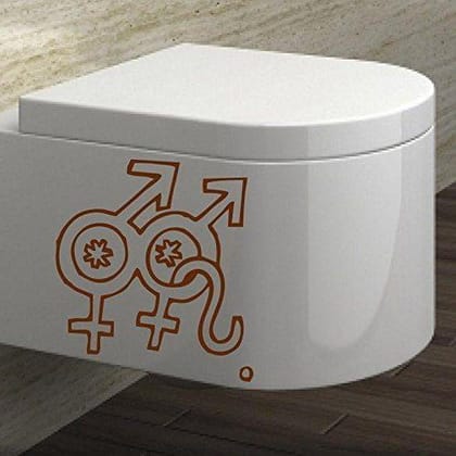 Sticker Studio Gender Sign Bathroom Wall Sticker (Surface Covering Area - 30 x 25 cm)