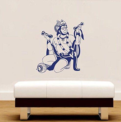 Sticker Studio Sitting Lord Hanuman Wall Sticker (PVC Vinyl,58 CM X 53 CM)