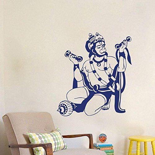 Sticker Studio Lord Hanuman Wall Stickers for Living Room, Bedroom, Office (Vinyl, Standard, Multicolour)