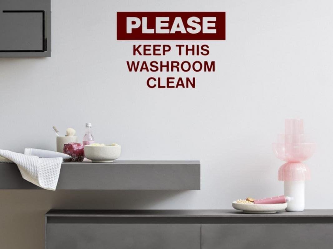 Sticker Studio Please Keep This Bathroom Wall Sticker (Surface Covering Area - 20 x 30 cm)