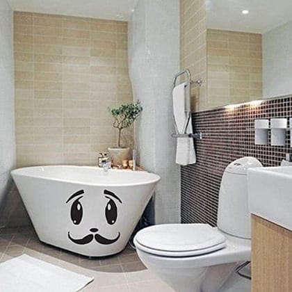 Sticker Studio Big Smile Bathroom Wall Sticker (Surface Covering Area - 30 x 30 cm)