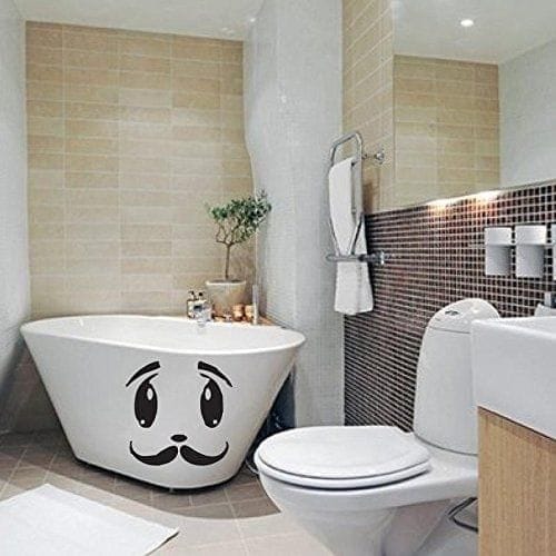 Sticker Studio Big Smile Bathroom Wall Sticker (Surface Covering Area - 30 x 30 cm)