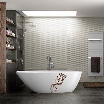 Sticker Studio Floral Bathroom Wall Sticker (Surface Covering Area - 30 x 25 cm)