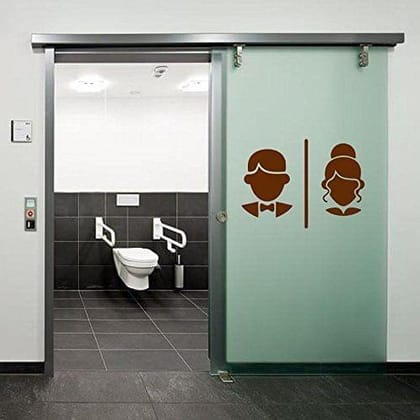 Sticker Studio FACE Sign Bathroom Wall Sticker (Surface Covering Area - 30 x 40 cm)