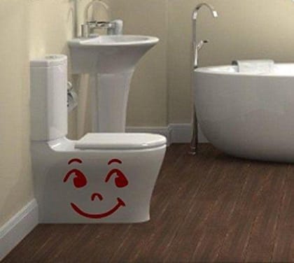 Sticker Studio Smile on Bathroom Wall Sticker (Surface Covering Area - 30 x 33 cm)