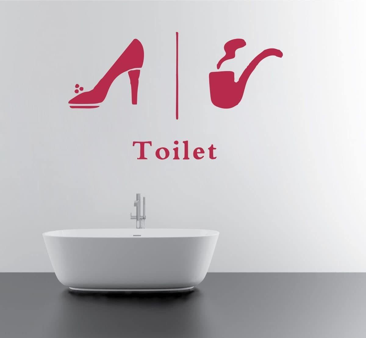 Sticker Studio modran Toilet Sign Bathroom Wall Sticker (Surface Covering Area - 17 x 30 cm)