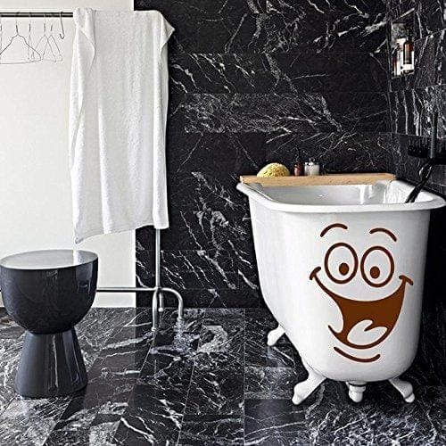 Sticker Studio Smile on Water Tank Bathroom Wall Sticker (Surface Covering Area - 30 x 22 cm)