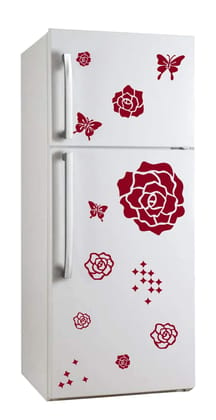 Sticker Studio Roses Fridge Sticker (PVC,Vinyl,Size - 58 cm X 53 cm)