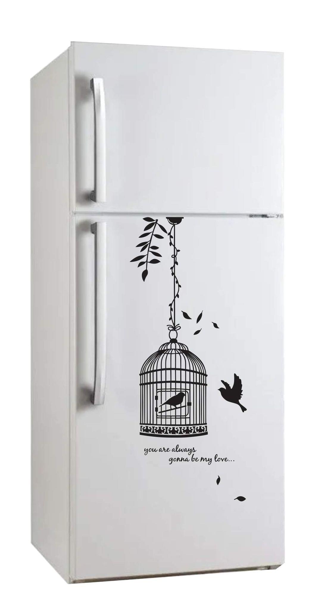 Sticker Studio Fly Bird Cages Fridge Sticker (PVC,Vinyl,Size - 30 cm X 76 cm)