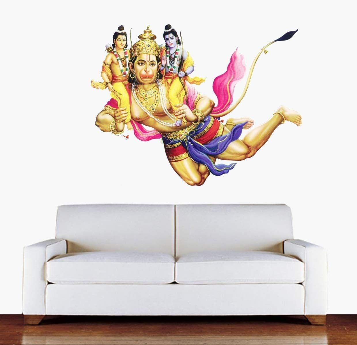 Sticker Studio HANUMANJI Wall Sticker & Decal (PVC Vinyl,Size -58 CM X 43 CM)