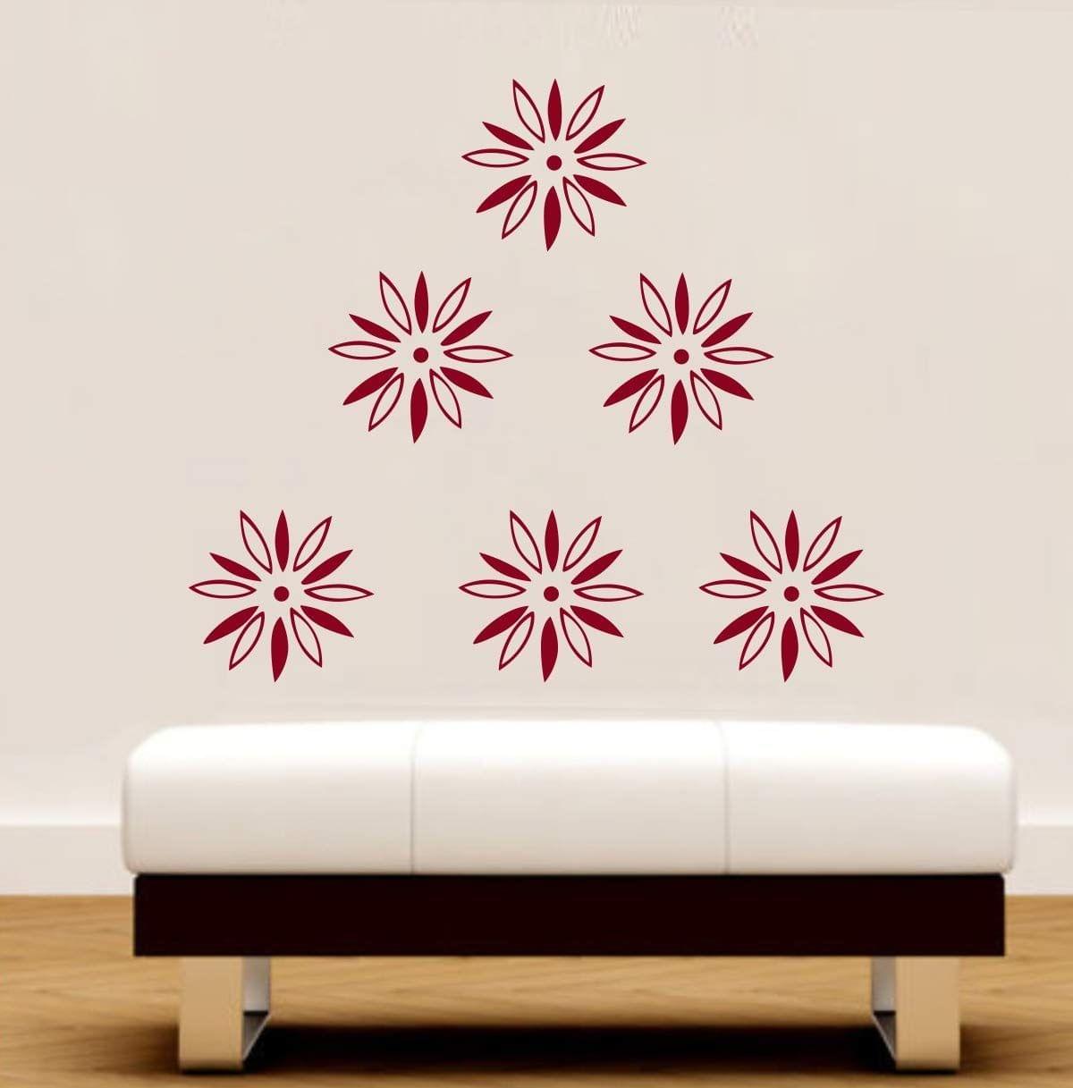 Wall Sticker (Sunflower Motif,Surface Covering Area - 180 x 180 cm) 6 Qty.