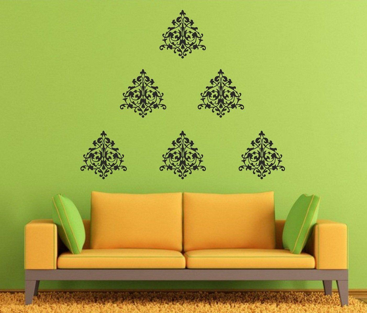 Wall Sticker (Triangle Motif,Surface Covering Area - 180 x 180 cm) 6 Qty.