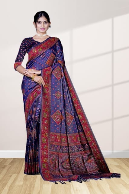 Buy Saree Mall Beige Printed Pashmina Silk Saree with Blouse for Women  Online @ Tata CLiQ