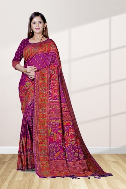 pashmina silk saree