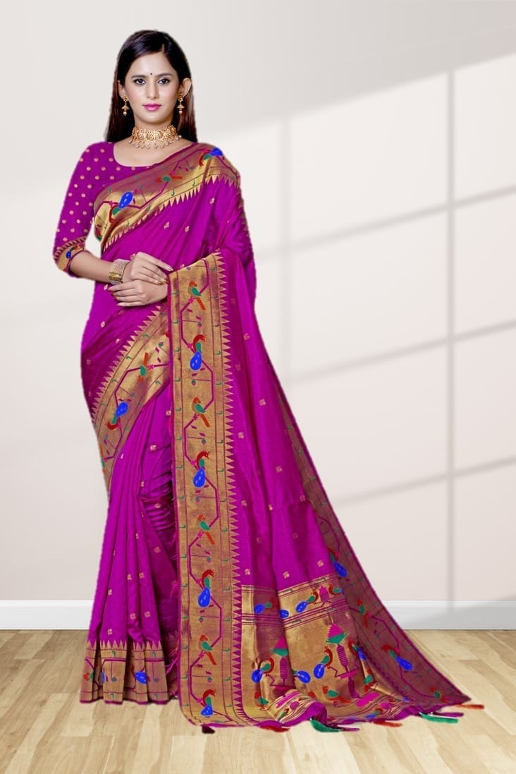 Semi Paithani Silk Saree - Ladykart - Buy Saree Online in India | Ladykart