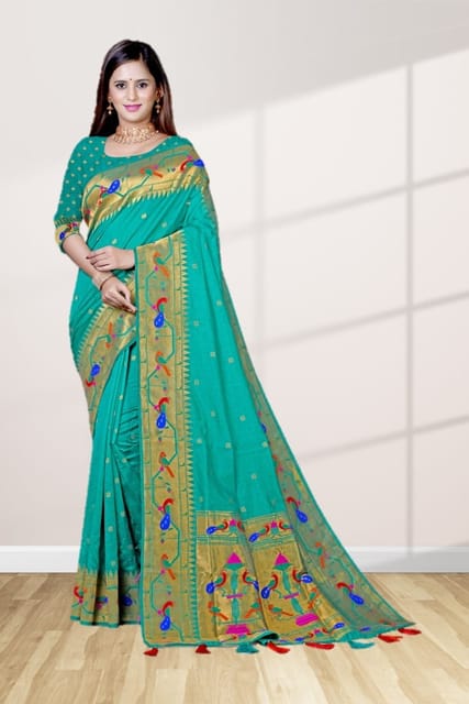 Semi Paithani Silk Saree (adi78597)