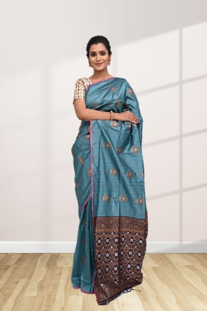 Rang Roop Turquoise Silk Full Embroidered Work Wedding & Party Wear  Designer Saree - Zakarto