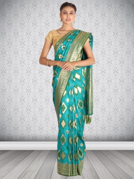 Taffeta Silk Saree at Rs 945 | प्योर सिल्क साड़ी in Surat | ID:  2853321262673