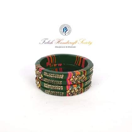 Rajasthani Lac Bangles In Beautiful New Design - Green