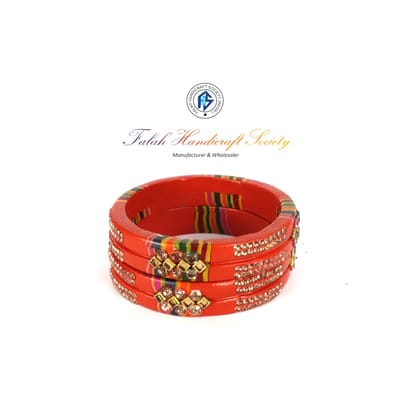 Rajasthani Lac Bangles In Beautiful New Design  - Red