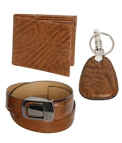 Dwpc Belt wallet combo imported leather wallet and italian leather belt  with auto reversible stainless steel buckle | gintaa.com