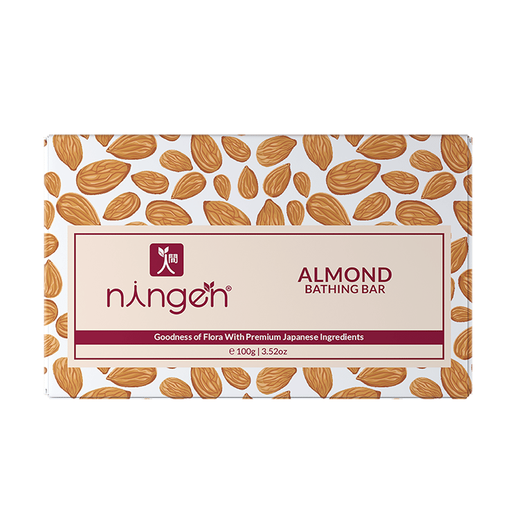 Ningen Almond Bathing Bar (Soap) I Handmade, Natural Ingredients, Paraben Free, Dermatologically Tested I Moisturizes and Nourishes I 100g