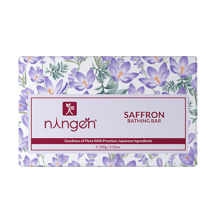 Ningen Saffron Bathing Bar (Soap) I Handmade, Natural Ingredients, Paraben Free, Irritation Free I For Glowing and Even Skin I 100g