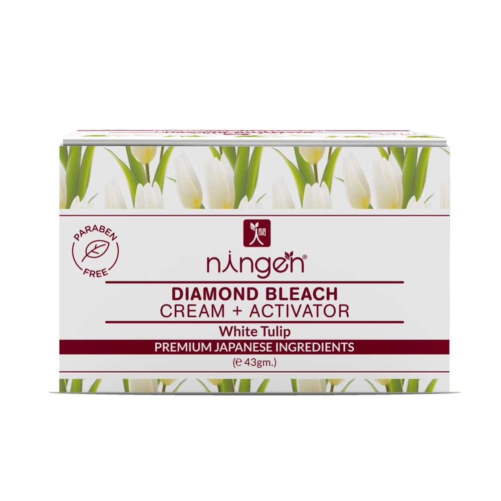 Ningen Diamond Bleach (Cream + Activator) I Powered by White Tulip Extracts I Irritation Free, Paraben Free I For Cleaner and Younger Skin I 43g